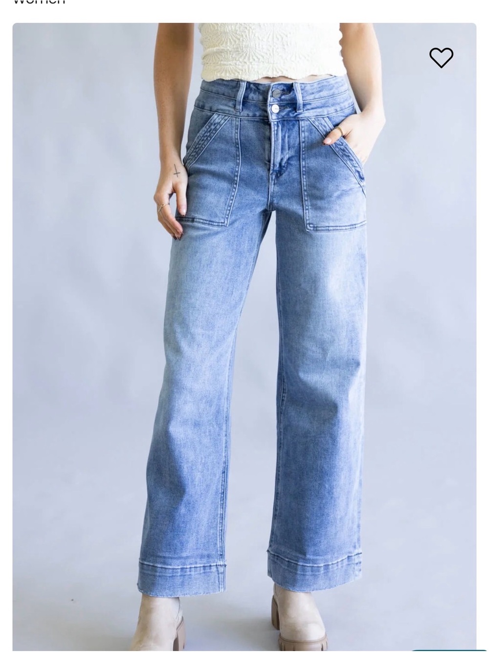 NWT - High-Rise Wide Leg Women's Jeans in Light Blue Wash